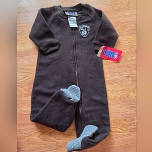 NBA Brooklyn Nets Baby Footie Pajamas Set 3-6M NWT Zip Up Basketball